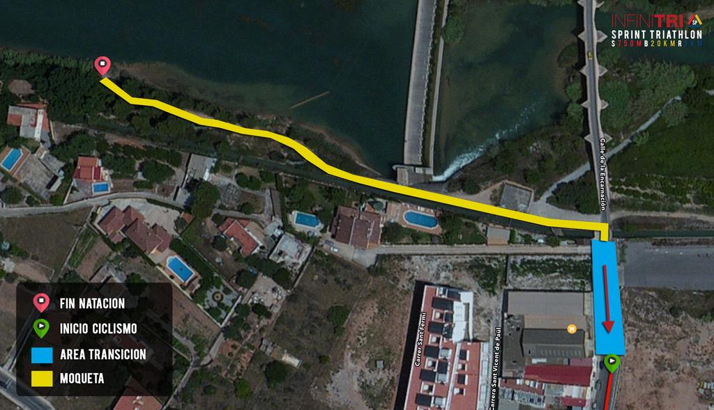El inicio del Triatlón de Vila-Real tiene lugar en el Río Mijares a las 9:00h, donde se instalará una salida delimitada con una cámara de llamadas previa al cajón de salida que será en flotación.