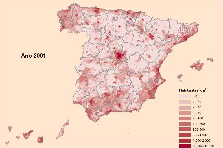 Densidad de población por municipios Zoido y Arroyo (2003): La