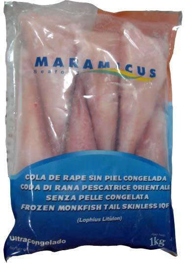MONK FISH TAIL SKIN LESS (LOPHIUS LITULON) Nº PRODUCTO: 4 IONES CHINA 10X1 KG