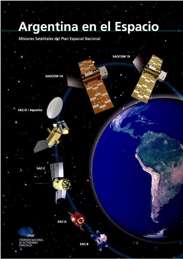 Figura 1: El aporte de lo tecnológico Misiones satelitales del Plan Espacial Nacional (gentileza CONAE).