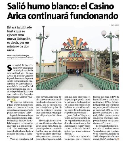 995, respecto que las concesiones municipales de casinos de juego de Arica, Iquique, Coquimbo, Viña