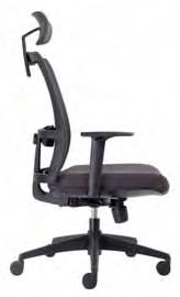 Malla de respaldo color negro / Asiento tapizado de serie en color negro/gris (suplemento por tapizar el asiento en color). Fabricado en polipropileno.