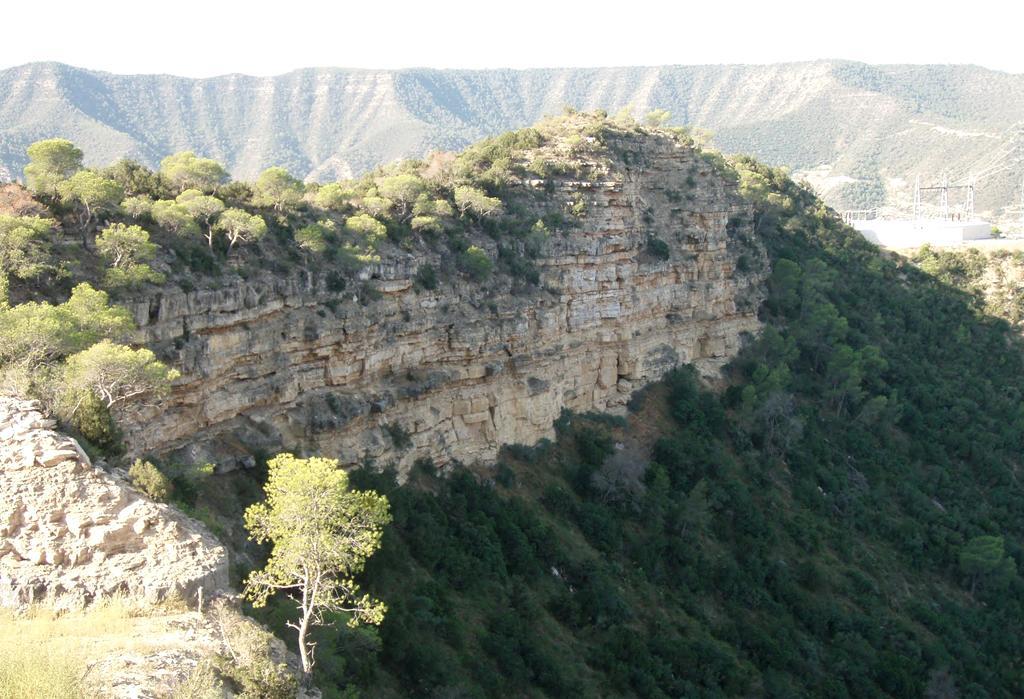 Cantil de areniscas del Chattiense, Oligoceno, Terciario, en