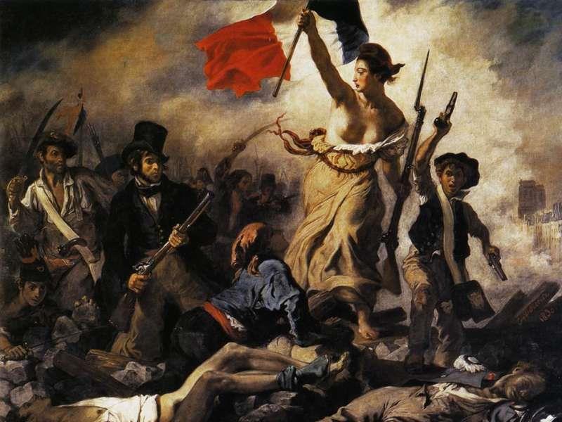 Lámina 8 Eugene Delacroix, La Libertad guiando al pueblo,
