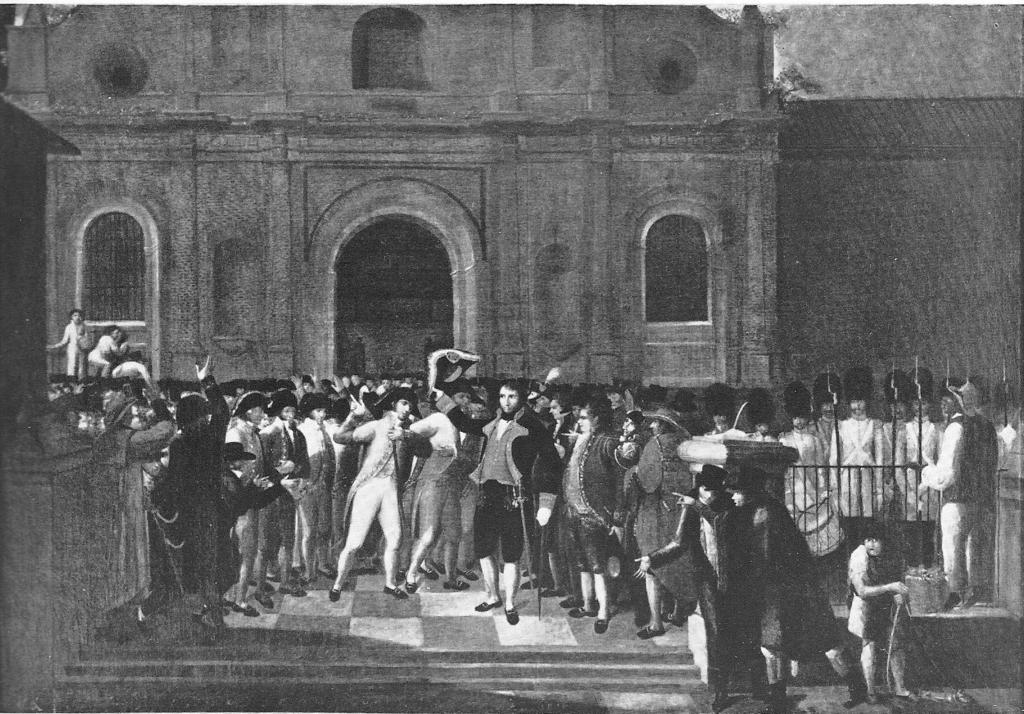 Lámina 36 Juan Lovera, El tumulto del 19 de Abril de 1810, 1835 Óleo sobre tela, 98 x