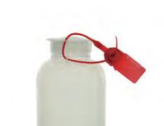 frascos y recipientes para muestras Precinto para frascos Permite precintar los frascos que disponen de anillas apropiadas en el cuerpo y en el tapón para asegurar la inviolabilidad del contenido