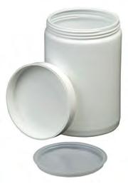 frascos y recipientes para muestras Tarro de HDP boca anca ( duquesas ) opaco Los tarros y las tapas son de color blanco opaco.