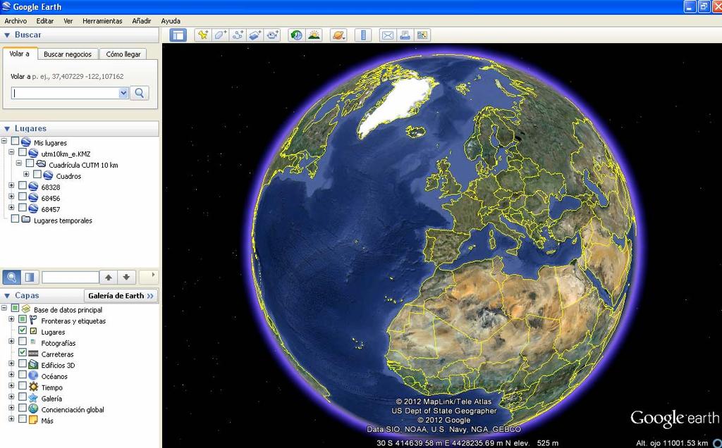 Anexo 1. Determinación de las coordinadas a través del Google Earth.