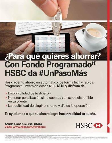 NUEVAS CAMPAÑAS COMPETENCIA ABRIL COMPAÑÍA: HSBC EMISOR: PUBLIMETRO PRODUCTO: FONDOS DE INVERSIÓN
