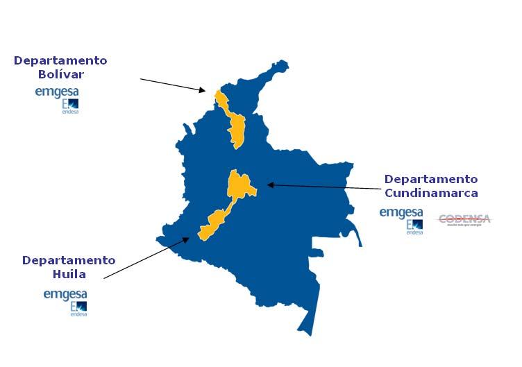 Presencia en el país 10 Centrales Hidroeléctricas 2 Centrales Térmicas 2,4+