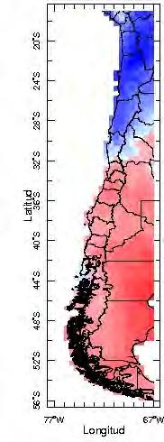 Costa norte y central: probabilidad de condiciones cercanas a la normalidad entre Arica y Valparaíso; excepto Antofagasta.