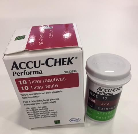 Tiras reactivas de glucosa Accu-Chek Performa Lote caja Referencia caja RECOMENDACIONES a) Profesionales de centros sanitarios y oficinas de farmacia. 1.