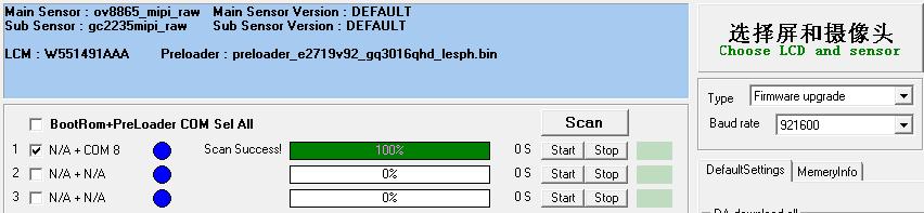 4) La aplicación detectará y reconocerá el puerto USB ( en este caso COM14) y lo marcará en verde junto con el mensaje Scan Success!