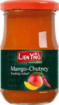 Código EAN 4013200 88150 4 Mango-Chutney picante Marca LIEN YING (etiqueta alemana) frasco de vidrio 10 x 212 ml 250 gr