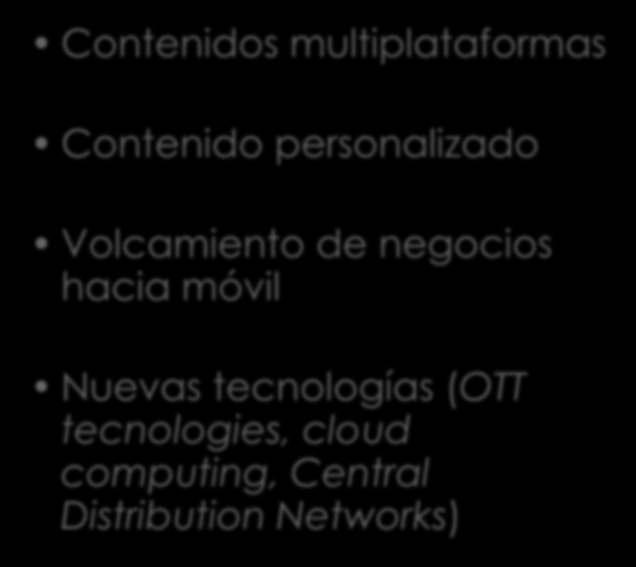 de negocios hacia móvil Nuevas tecnologías (OTT