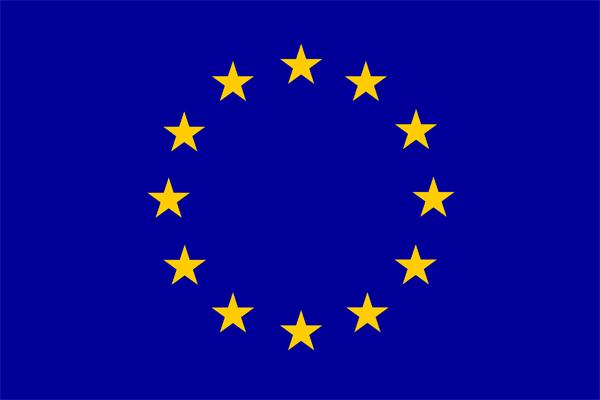 La bandera europea está formada por 12 estrellas amarillas dispuestas en un círculo sobre fondo azul Las estrellas