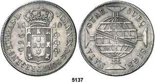 Juan, príncipe regente. R (Río de Janeiro). 960 reis. (Kr. 307.3). Reacuñado sobre un real de a 8 español. MBC+. Est. 35............................. 25, F 5139 1815.