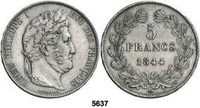 M (Toulouse). 5 francos. (Kr. 720.9). MBC+. Est. 75............... 60, 5636 1842. Luis Felipe I. BB (Estrasburgo). 5 francos. (Kr. 749.