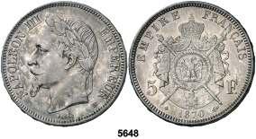 Est. 35............. 25, F 5648 1870. Napoleón III. BB (Estrasburgo). 5 francos. (Kr. 799.