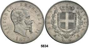 Italia ITALIA ITALIA UNIFICADA 5831 1873. Víctor Manuel II. M (Milán). BN. 5 liras. (Kr. 8.3). MBC+. Est. 30............. 25, 5832 1873. Víctor Manuel II. M (Milán). BN. 5 liras. (Kr. 8.3). Leves golpecitos.