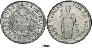 Lima. MB. 4 reales. (Kr. 151.3). EBC-. Est. 35........................ 20, 5929 1832. Lima. MM. 8 reales. (Kr. 142.3). EBC/EBC-. Est. 35..................... 20, F 5930 1832.