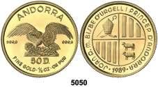 Andorra ANDORRA F 5050 1989. 50 diners. (Fr. 7a). AU. Proof. Est. 600............................ 500, F 5051 1990. 50 diners. (Fr. 8).
