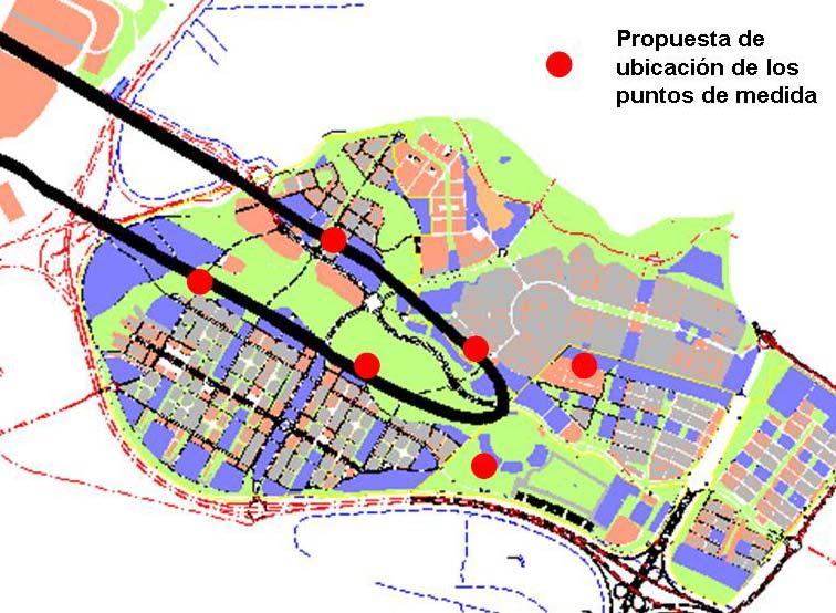 Esta propuesta de ubicación se presenta en la siguiente imagen. En ella se han superpuesto, además, la planificación de la zona y la limitación de la zona reservada en el P.G.O.U.
