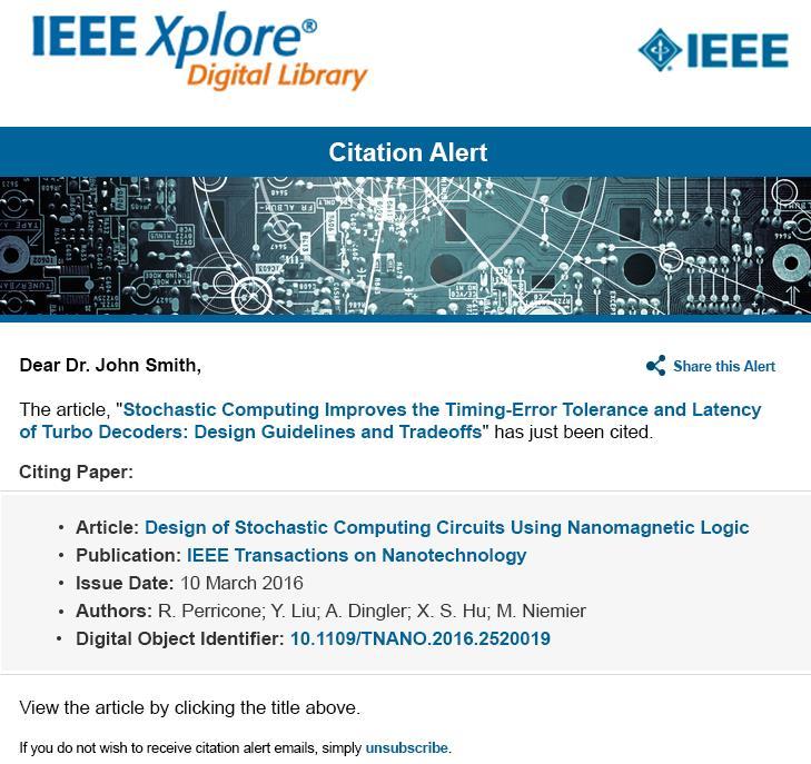 author when article is published on IEEE Xplore