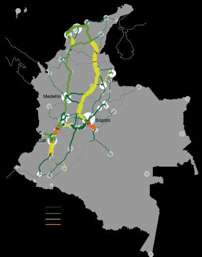 2. CONECTIVIDAD FÍSICA INTER E INTRA-URBANA Las ciudades deben conectarse mejor entre sí y al interior de ellas 2011 Las ciudades colombianas se desarrollaron en territorios aislados, con poca