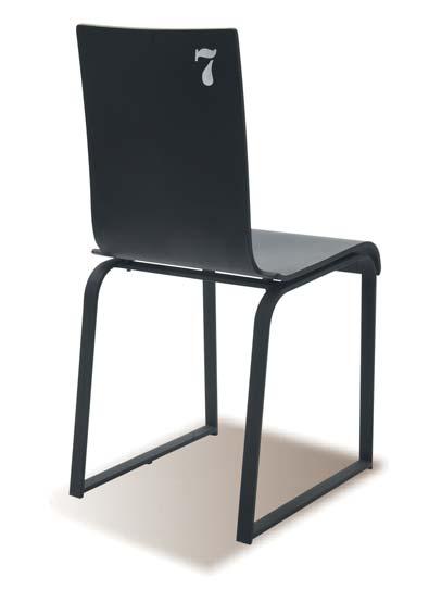 COLLECTION MANUFACTURE MANU 00 Chaise Numéro Chaise, structure en acier verni avec poudre epoxy-polyester noire opaque,
