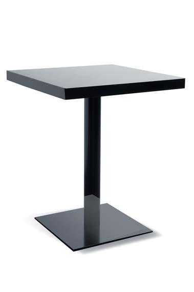 COLLECTION MANUFACTURE MANU 15 Table de bar Table de bar, structure en acier verni avec poudre epoxy-polyester noire opaque; finition du plateau en plaquage de
