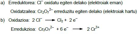 22. (14 Uztaila) Ekuazio kimiko hau emanda: KMnO 4 + H 2 O 2 + H 2 SO 4 MnSO 4 + K 2 SO 4 + O 2 + H 2 O a) Izenda itzazu substantzia guztiak. b) Doitu ezazu erredox ekuazioa.
