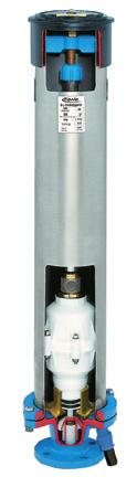 usados para la columna garantizan una resistencia absoluta a la corrosión El agua de purga se conduce a través del drenaje (manguito de tubo ISO DN ½") Para la instalación subterránea se debe usar un