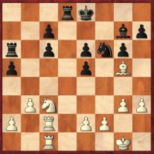 16.Tac1 Cd5 17.Ad2 a5 18.Ca4 y las blancas terminan recuperando el peón.] 15. Dxd8 Tfxd8 16.Ag5! [Una jugada importante.