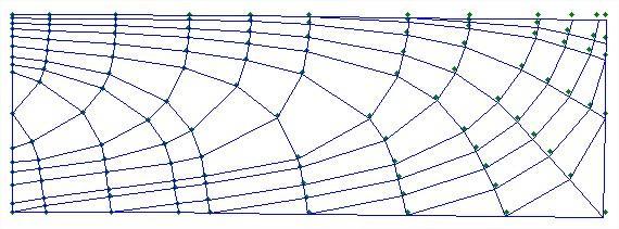 Figura 20.- Gráfico de salida del programa base mensula_plane.m. Deformada del mallado isostático. 4.2 Cálculo y dibujo de las líneas isostáticas Propósito y diagrama de proceso.
