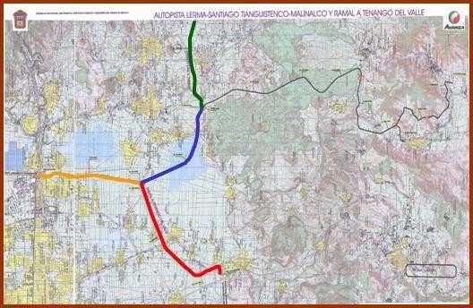Autopista Lerma - Santiago Tianguistenco Ocuilan y ramales a Tres Marías y Tenango del Valle N Datos técnicos Tres Marías Longitud Total: Longitud a atender: 66 89 km.