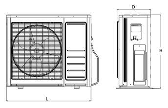 MULTI SPLIT INVERTER LIFE M Multisplit DC inverter bomba de calor DIMENSIONES MOD.