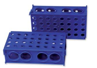 1 These racks allow supporting tubes in a vertical position. They can also be used to dry tubes in inverted position and to support and dry electrophoresis and chromatography plates.