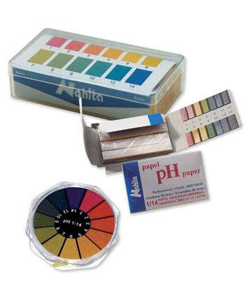 240 ph / CONDUCTIVIDAD ph / CONDUCTIVITY PAPEL PH PH PAPER Universal Universal 1 Con escala de colores incluida para la determinación del ph de la solución por comparación con el color obtenido.