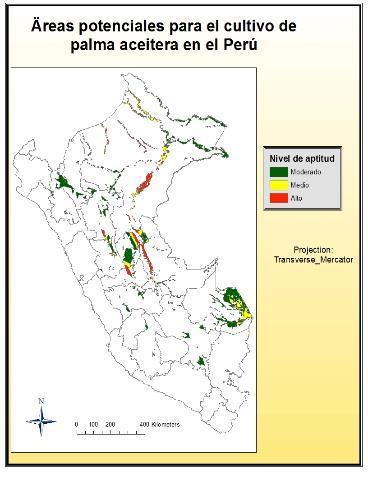 Mapa de Areas para cultivos de Palma