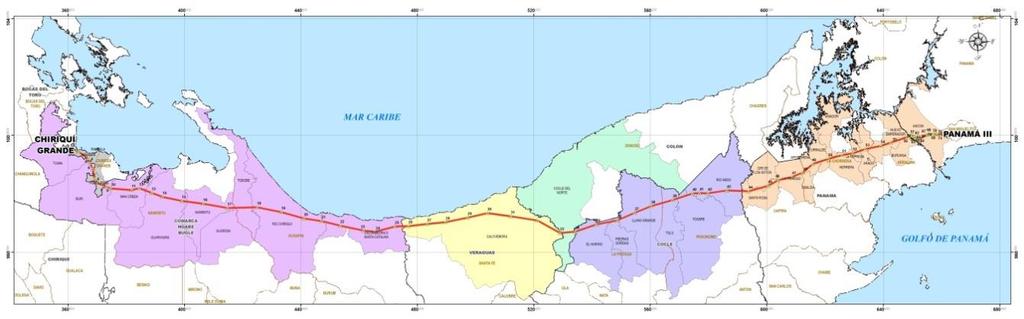 5.1 Ubicación geográfica Las Subestaciones de Chiriquí Grande y la Ampliación de la Panamá III, se ubicarán en las provincias de Bocas del Toro y Panamá respectivamente, mientras la Línea de