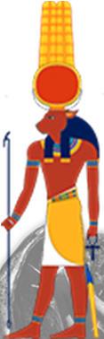 Tuvo dos esposas, las diosas Amonet y Mut, y un hijo, Jonsu. Anubis Señor de la necrópolis. Nombre egipcio: Anpu.