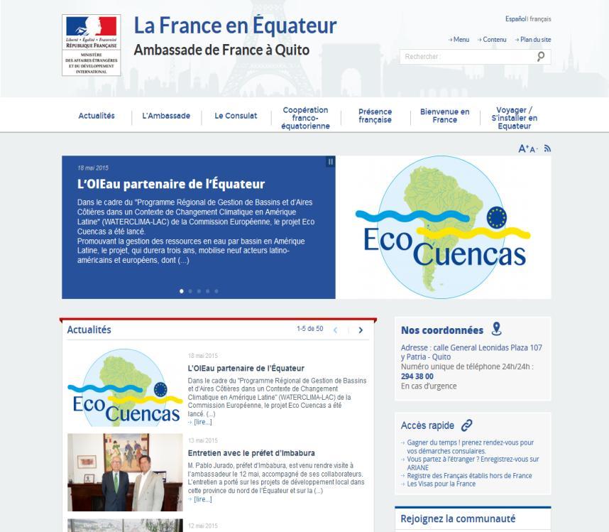 la Embajada francesa en Ecuador