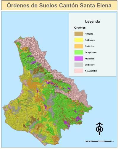 58 Gráfico 2.5. Distribución de Órdenes de Suelos, cantón Santa Elena Fuente: IEE, 2012. Elaboración propia. 4.1.3.7.