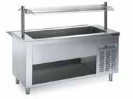 Self cuba fría Para el mantenimiento y exposición de platos fríos o bebidas a la temperatura correcta durante el servicio. Fabricado en acero inoxidable AISI 304 18/10.