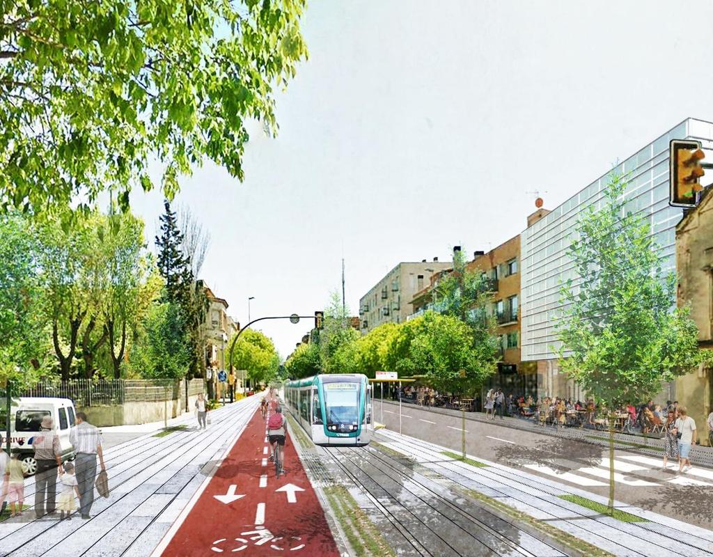 Revisió del Pla de Mobilitat Urbana Sostenible de Sant Just Desvern 2018-2024. Proposta 44 Actuacions 4.1. Perllongament del tramvia per Laureà Miró 4.2. Estudi interseccions vianants Carretera Reial 4.