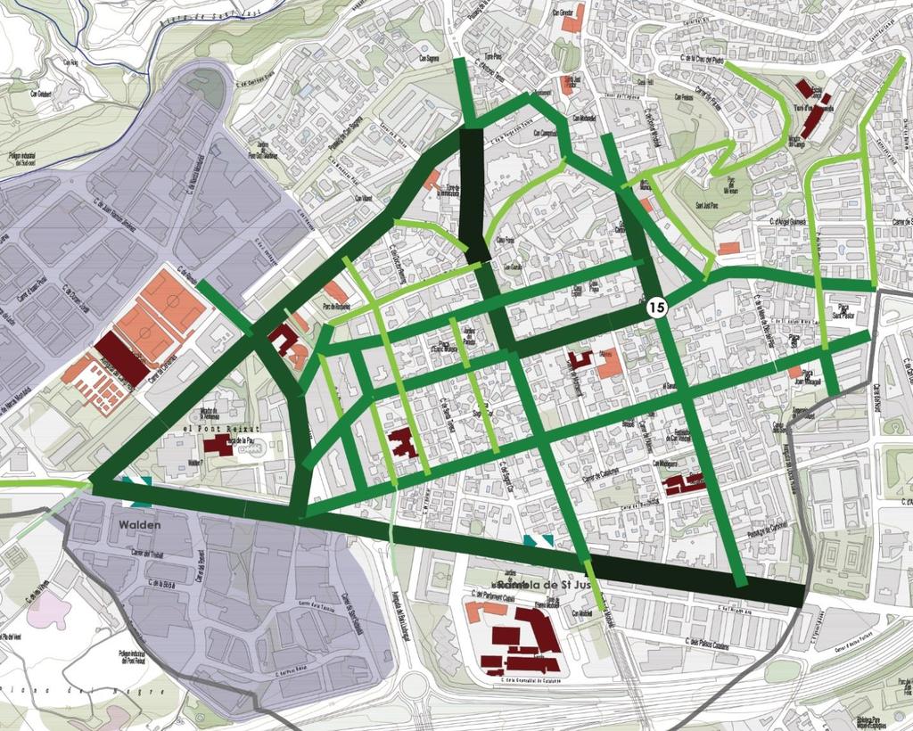 Revisió del Pla de Mobilitat Urbana Sostenible de Sant Just Desvern 2018-2024. Proposta 7 I els itineraris més utilitzats: Carretera Reial.
