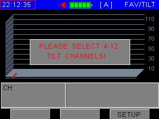 DTVLINK-T Manual usuario 3.9 Pendiente (TILD) Mediante este función se puede obtener la pendiente de la señal, pudiendo seleccionar hasta 12 canales favoritos para realizar la medida.