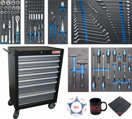 Gabinete de herramientas 7 cajones completo con 129 herramientas - Se compone de: - Gabinete Art.