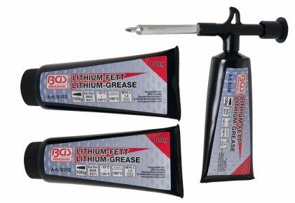 Mini-Engrasadora de litio con tubo de 100 g - Para la lubricación de batidores y husillos y baleros - Ideal para mantenimiento de bicicletas, para pedales lubricantes, cubos, etc.